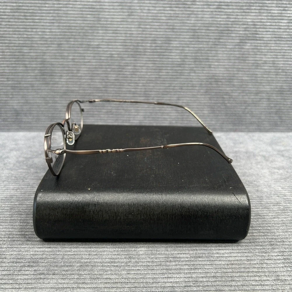 Omomuki K005 Titanium Y2k Eyeglass Frames Bronze Oval Japan Made 48-18-135